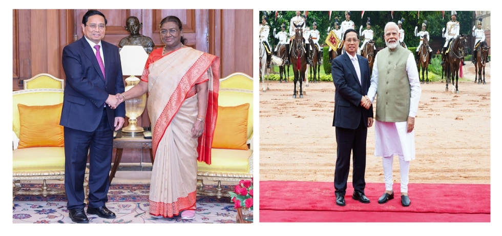 H.E. Mr. Pham Minh Chinh, Prime Minister of Vietnam called on President of India Smt. Droupadi Murmu and received ceremonial welcome from Prime Minister of India at President House, New Delhi on 1 August 2024