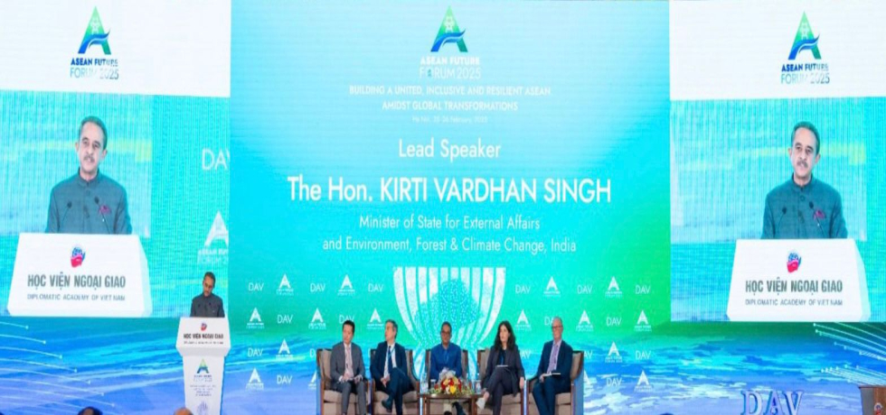 Minister of State for External Affairs, Environment, Forest and Climate Change H.E. Kirti Vardhan Singh addressed 2nd ASEAN Future Forum in Hanoi as Lead Speaker on 26 February 2025